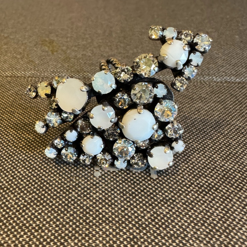Konplott White Crystal Cluster Statement Ring Women Jewelry Stunning Adjustable